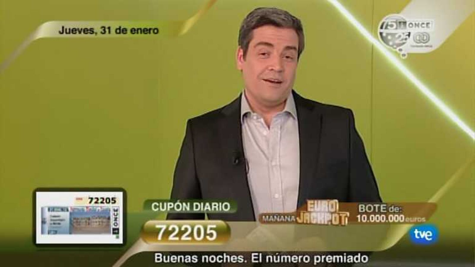 Sorteo ONCE - 31/01/13 - ver ahora