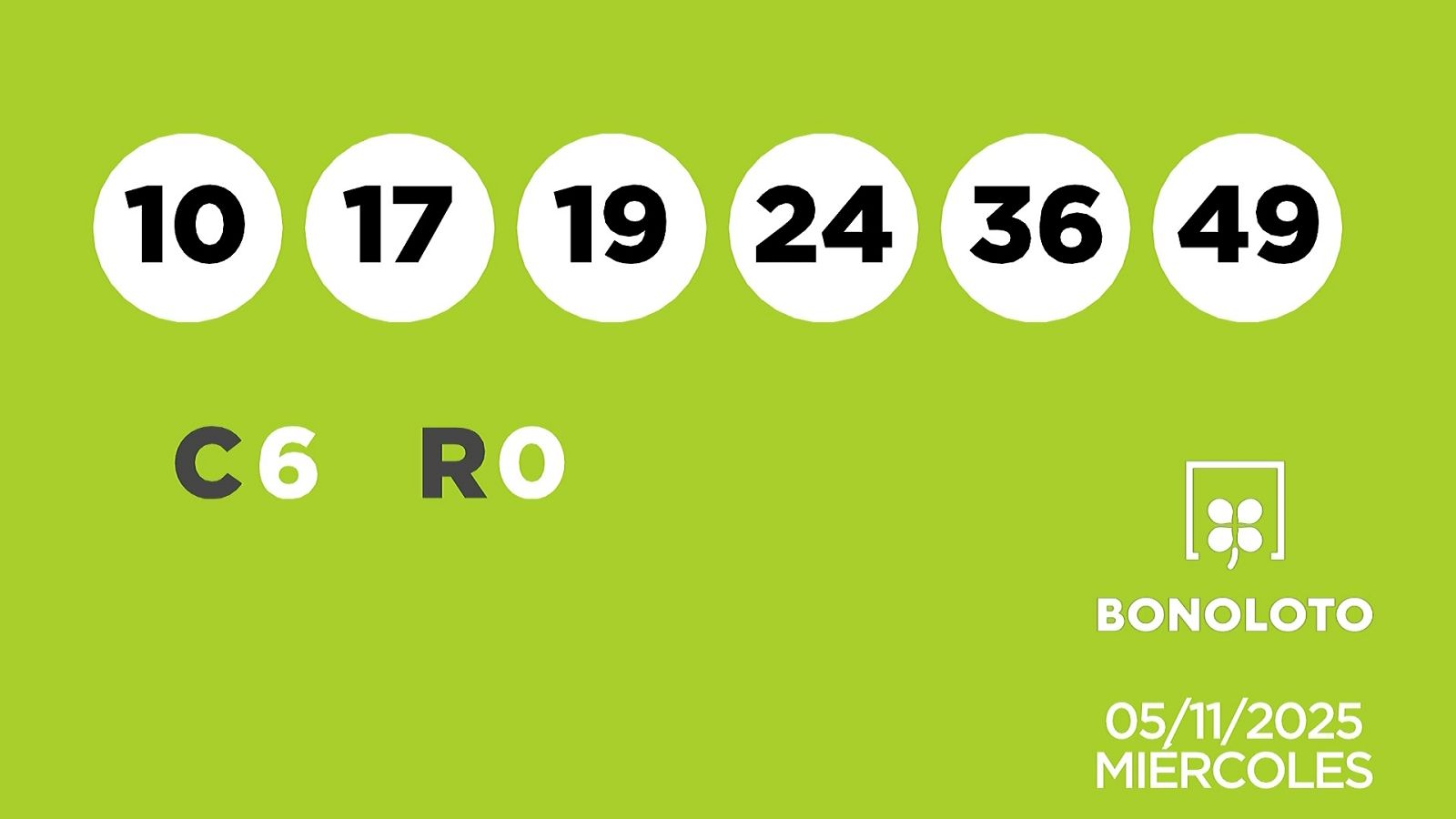 Sorteo de la Lotería Bonoloto del 05/11/2025 - Ver ahora