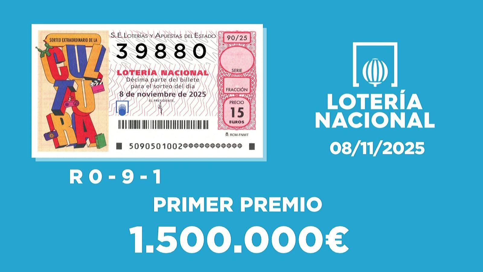 Sorteo de la Lotería Nacional del 08/11/2025 - Ver ahora