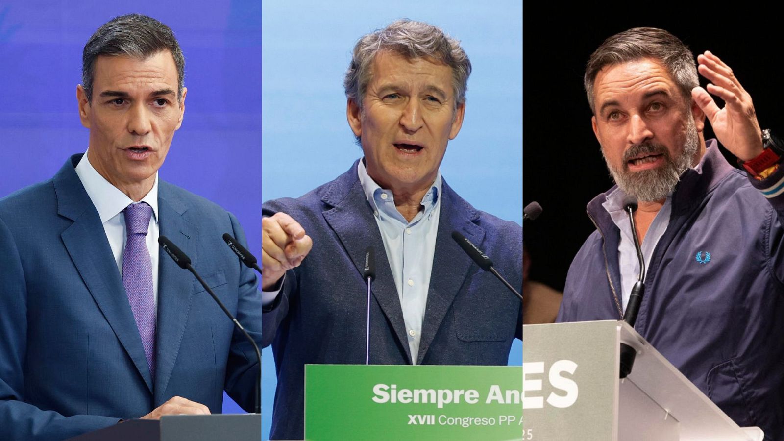 Sánchez, Feijóo y Abascal: los líderes entran en precampaña | Ver