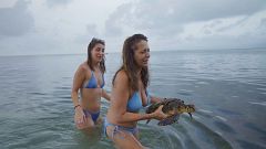 Hasta el fin del mundo - Yolanda y Ainoa liberan una tortuga marinas en Panamá