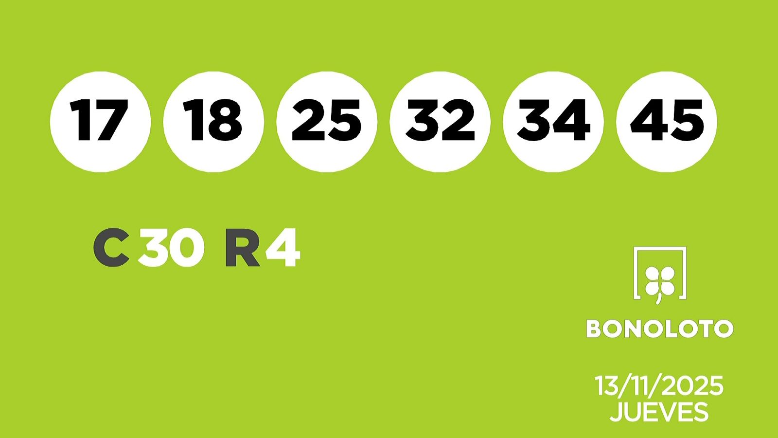 Sorteo de la Lotería Bonoloto del 13/11/2025 - Ver ahora