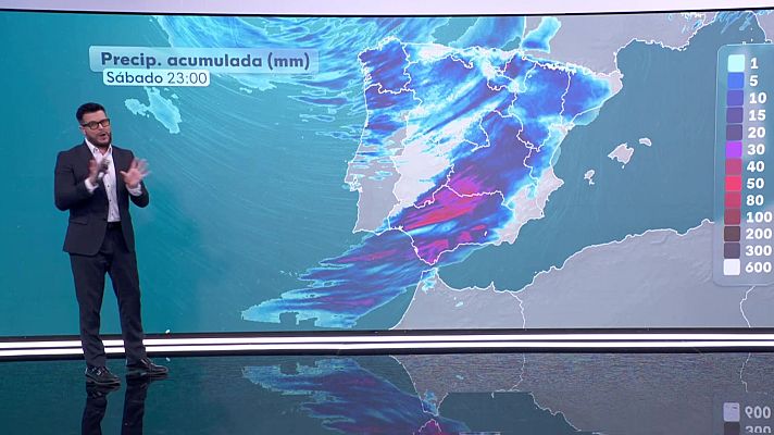El tiempo - Precipitaciones fuertes en sistema Central, Pirineo, oeste de Galicia y cuadrante suroeste peninsular