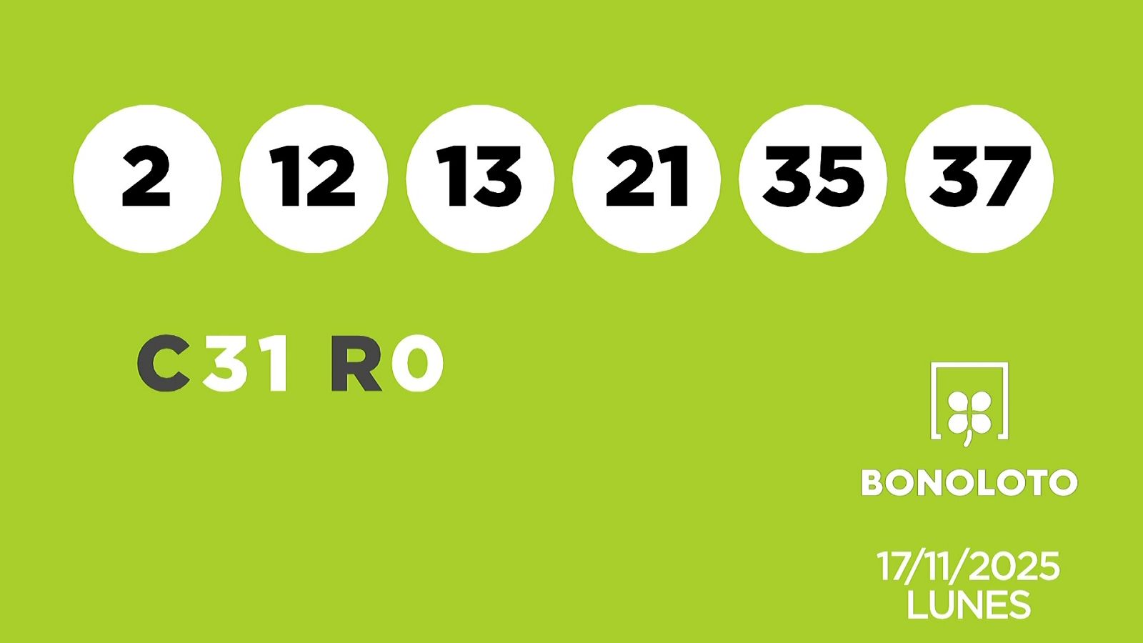 Sorteo de la Lotería Bonoloto del 17/11/2025 - Ver ahora