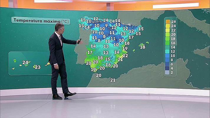 El tiempo - Probables chubascos localmente fuertes en Baleares y Melilla
