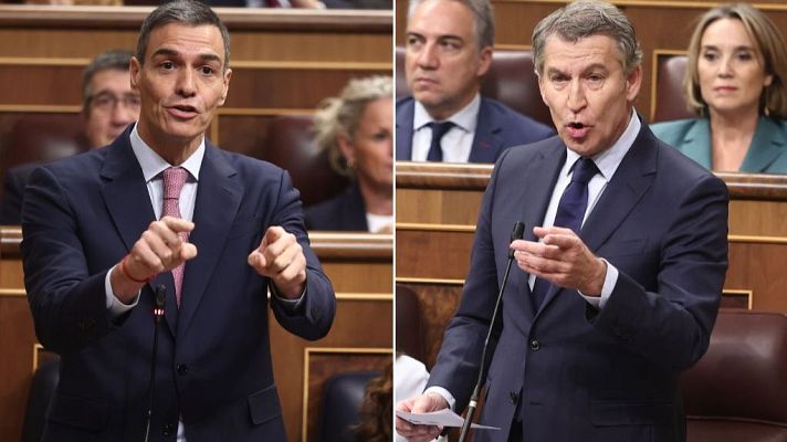 Telediario 1 - Sánchez y Feijóo se atacan por las "mordidas" del 2% de Cerdán y las detenciones de cargos del PP en Almería