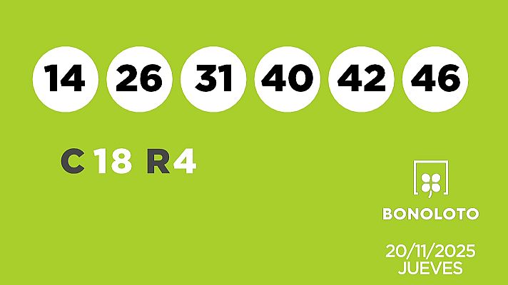 SELAE - Sorteo de la Lotería Bonoloto del 20/11/2025