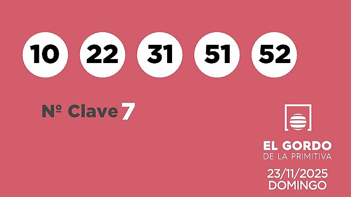 SELAE - Sorteo de la Lotería Gordo de la Primitiva del 23/11/2025