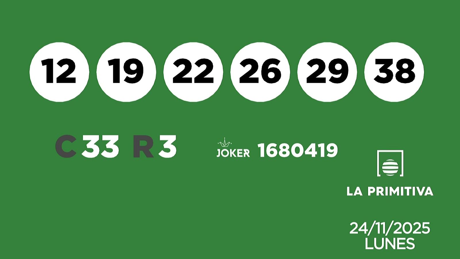 Sorteo de la Lotería Primitiva y Joker del 24/11/2025 - Ver ahora