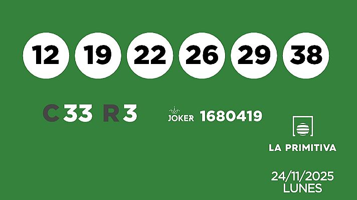 SELAE - Sorteo de la Lotería Primitiva y Joker del 24/11/2025