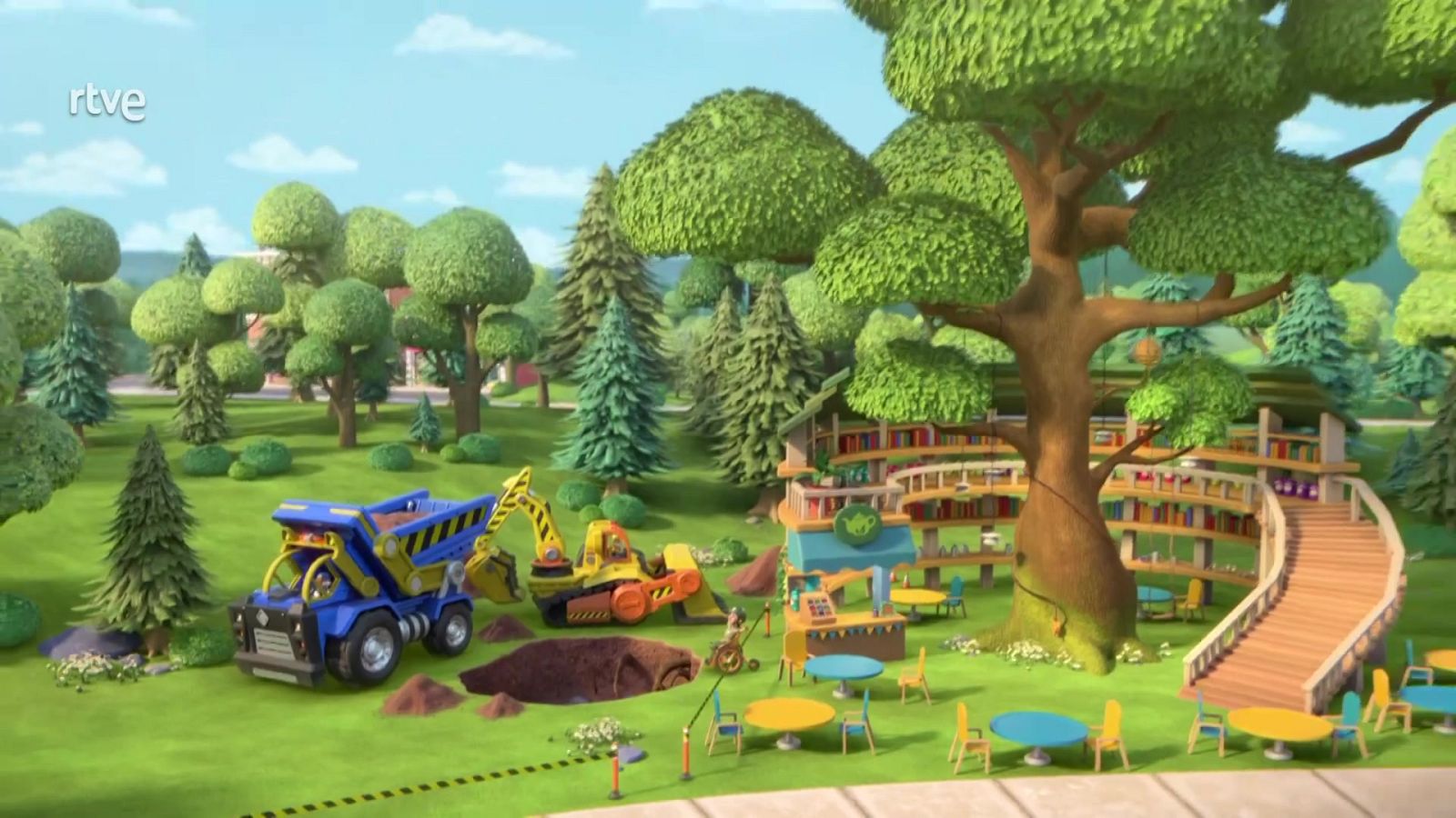 El equipo construye unos túneles en la biblio-tetería - Equipo Rubble | Ver