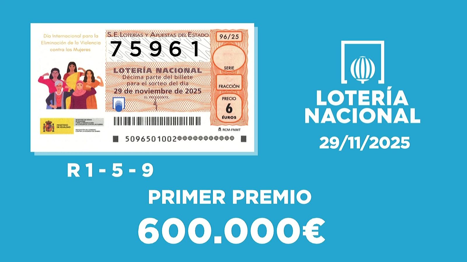 Sorteo de la Lotería Nacional del 29/11/2025 - Ver ahora