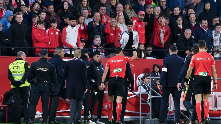 Fútbol - Sergi Altimira condena los incidentes en la grada del Pizjuán durante el derbi sevillano: "Solo queríamos acabar el partido"