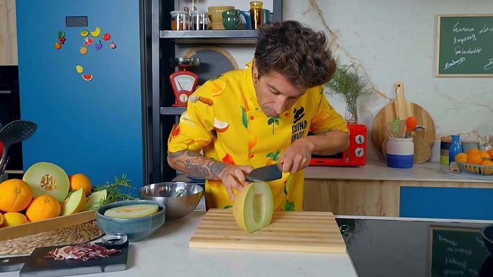 Cuina Brutal - Carpaccio de meló amb pernil cruixent