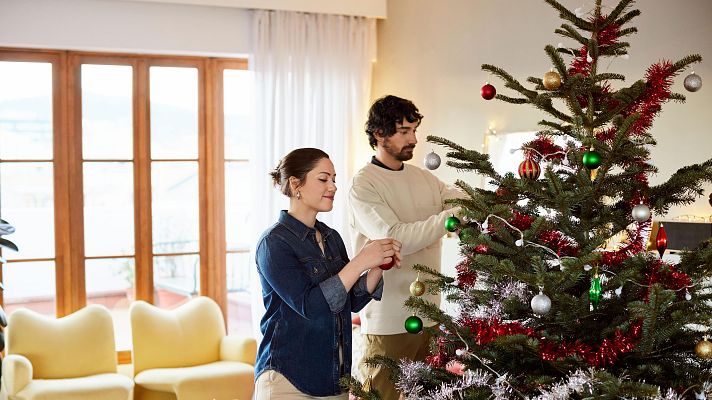 Telediario 1 - Poner el árbol de Navidad durante el puente de la Constitución, una tradición familiar