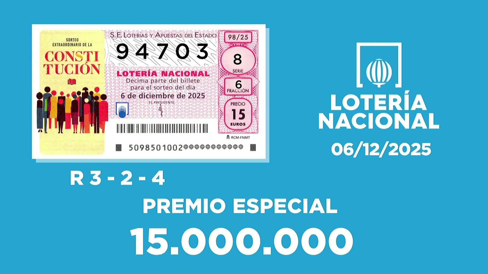 Sorteo de la Lotería Nacional del 06/12/2025 - Ver ahora