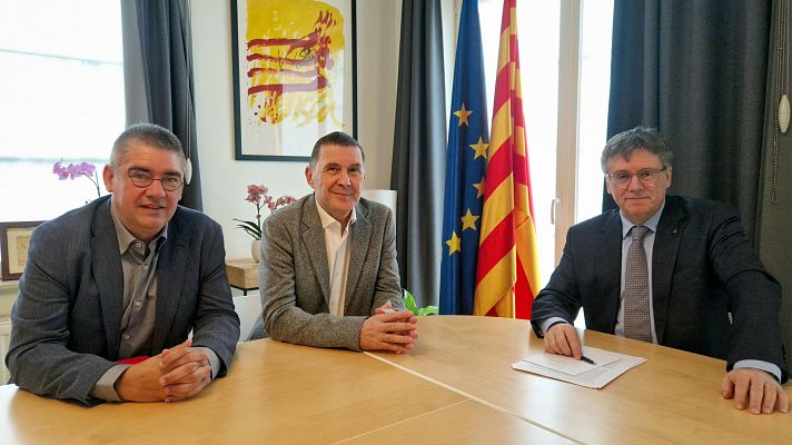 Telediario 1 - Arnaldo Otegi y Carles Puigdemont se reúnen en Waterloo