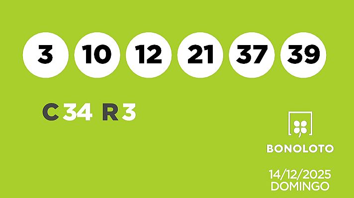 SELAE - Sorteo de la Lotería Bonoloto del 14/12/2025