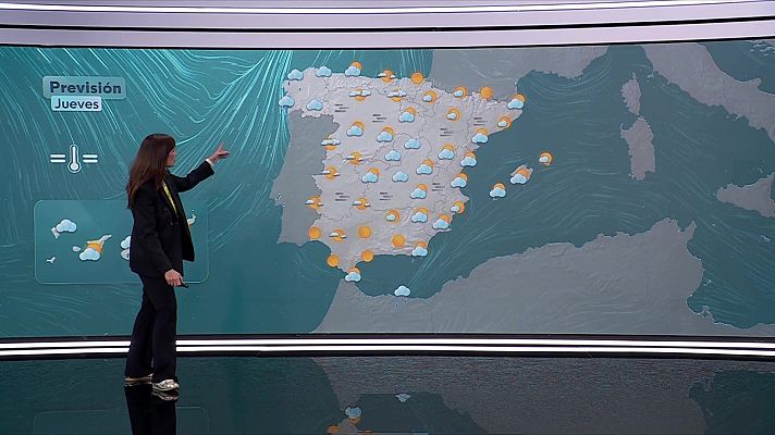 El tiempo - Nieblas localmente persistentes en la Ibérica sur. Rachas muy fuertes en cumbres de Tenerife