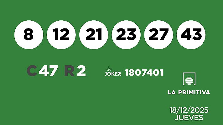 SELAE - Sorteo de la Lotería Primitiva y Joker del 18/12/2025