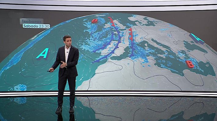El tiempo - Chubascos localmente fuertes en Alborán, Baleares y litorales de Cataluña y Cantábrico oriental