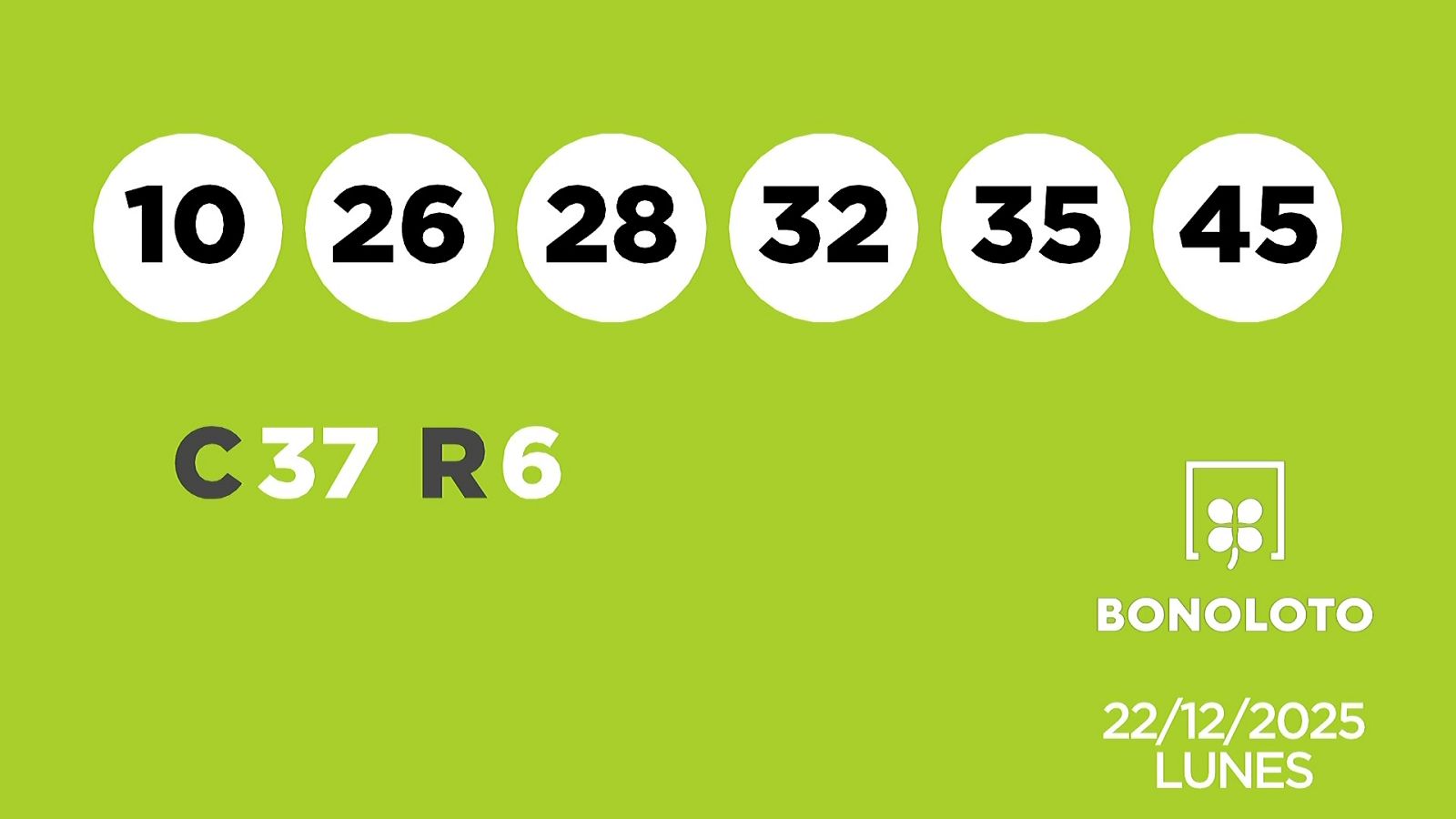 Sorteo de la Lotería Bonoloto del 22/12/2025 - Ver ahora