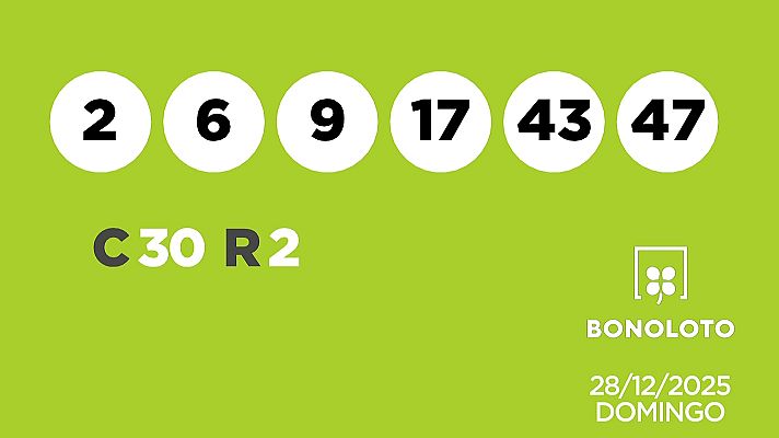 SELAE - Sorteo de la Lotería Bonoloto del 28/12/2025