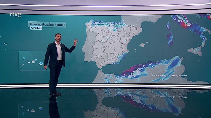 El tiempo - Heladas generalizadas en la Península,  incluso localmente fuertes en interiores de la mitad este, meseta Norte 