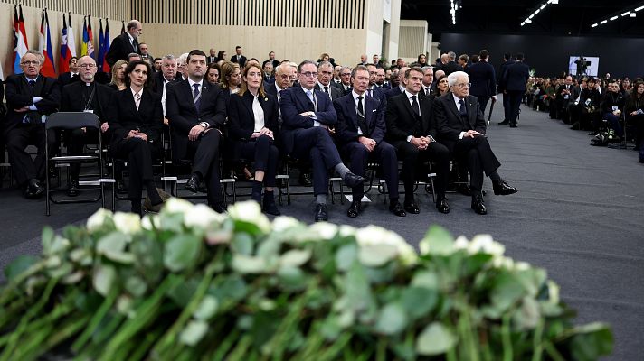 Telediario 1 - Suiza celebra un funeral de Estado por las víctimas del incendio en el bar de los Alpes
