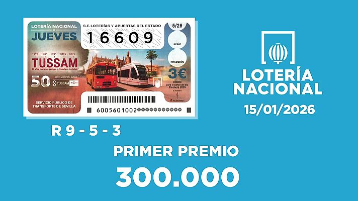 SELAE - Sorteo de la Lotería Nacional del 15/01/2026