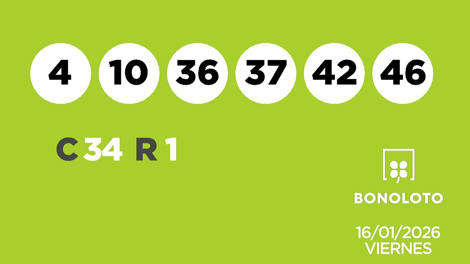 Sorteo de la Lotería Bonoloto y Euromillones del 16/01/2026 - Ver ahora