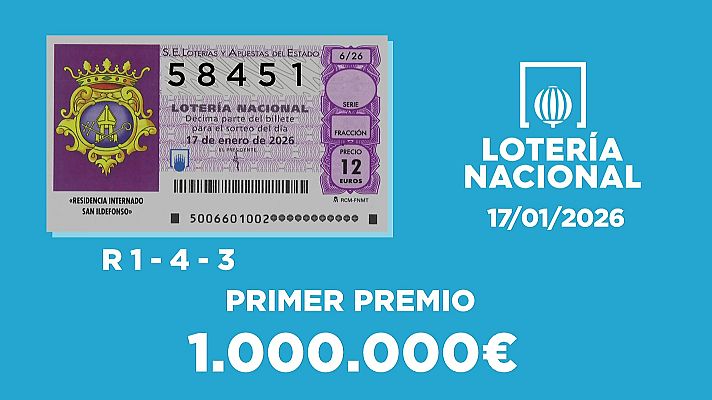 SELAE - Sorteo de la Lotería Nacional del 17/01/2026