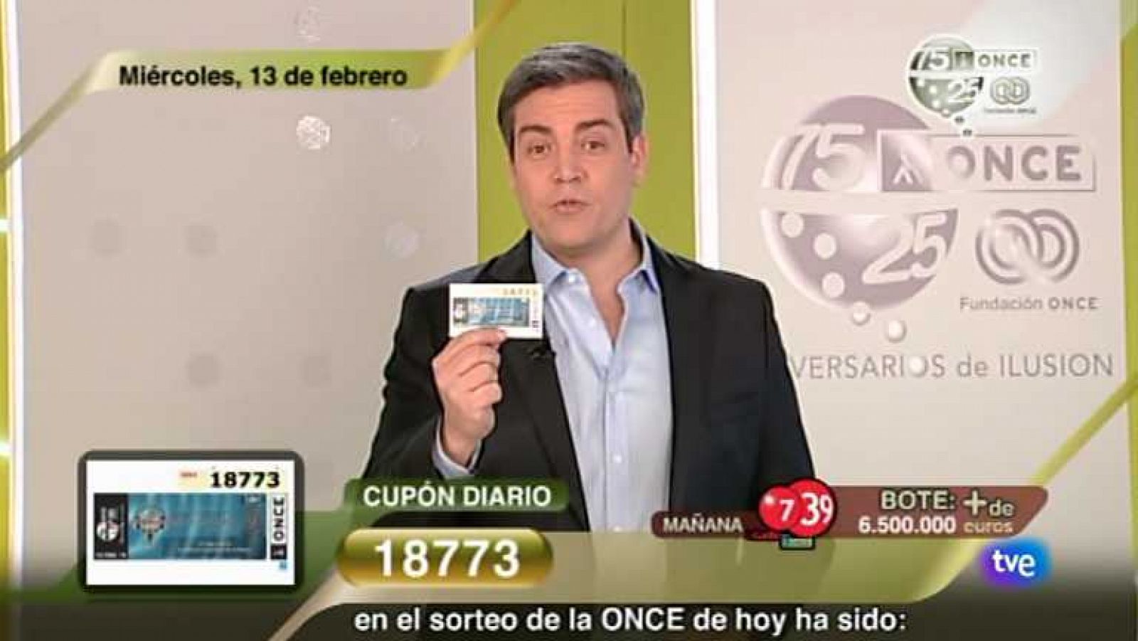 Sorteo ONCE - 13/02/13 - ver ahora