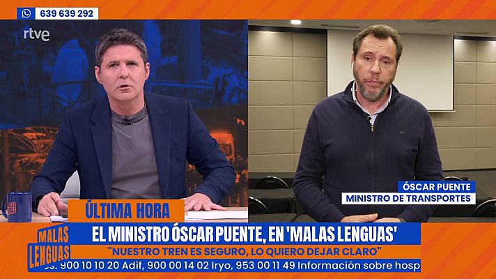 Malas lenguas - Óscar Puente, Ministro de Transportes, habla en Malas Lenguas sobre la tragedia ferroviaria de Adamuz