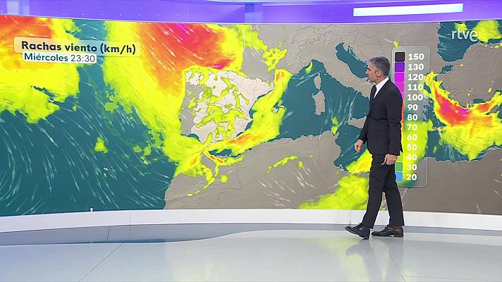 El tiempo - Precipitaciones en zonas de Galicia, Baleares, Comunidad Valenciana, Cataluña y Aragón