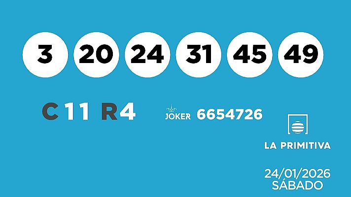 SELAE - Sorteo de la Lotería Primitiva y Joker del 24/01/2026