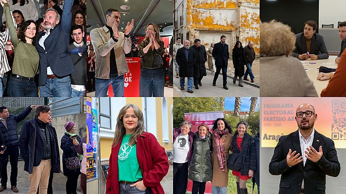 Sánchez y Ayuso marcan el primer domingo de campaña Aragón acompañando a Alegría y Azcón | Ver