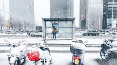 La ciudad de Madrid se tiñe de blanco