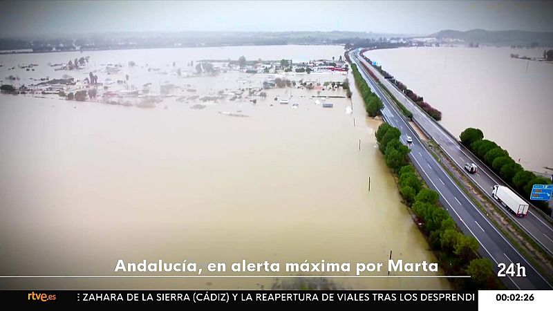 Andalucía en alerta roja por la borrasca Marta - Informativo 24h | Ver