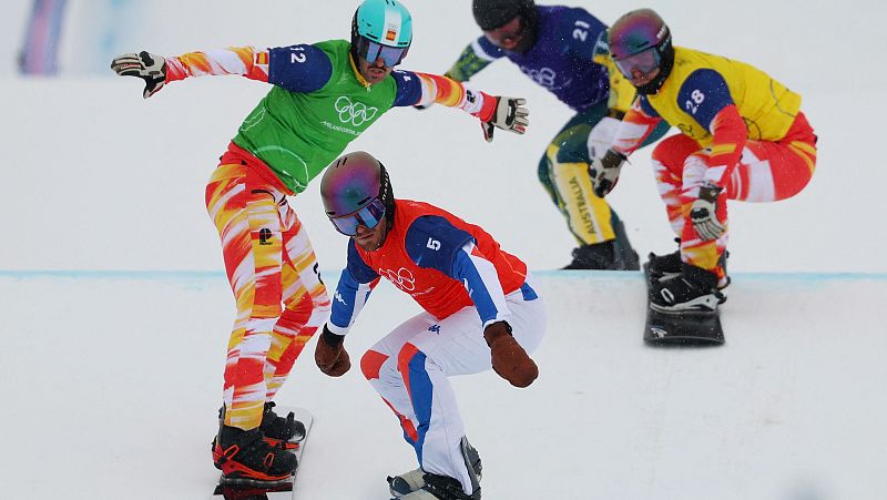 Lucas Eguibar y Álvaro Romero en snowboard croos de Milano Cortina - Snowboard JJOO Milano Cortina 2026 | Ver