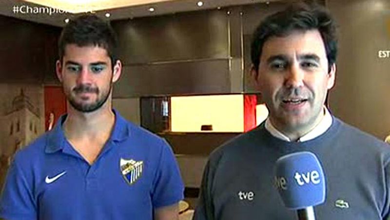 El futbolista de moda del Málaga ha atendido a las cámaras de TVE antes del gran duelo frente al vencedor de dos Champions, el Oporto.