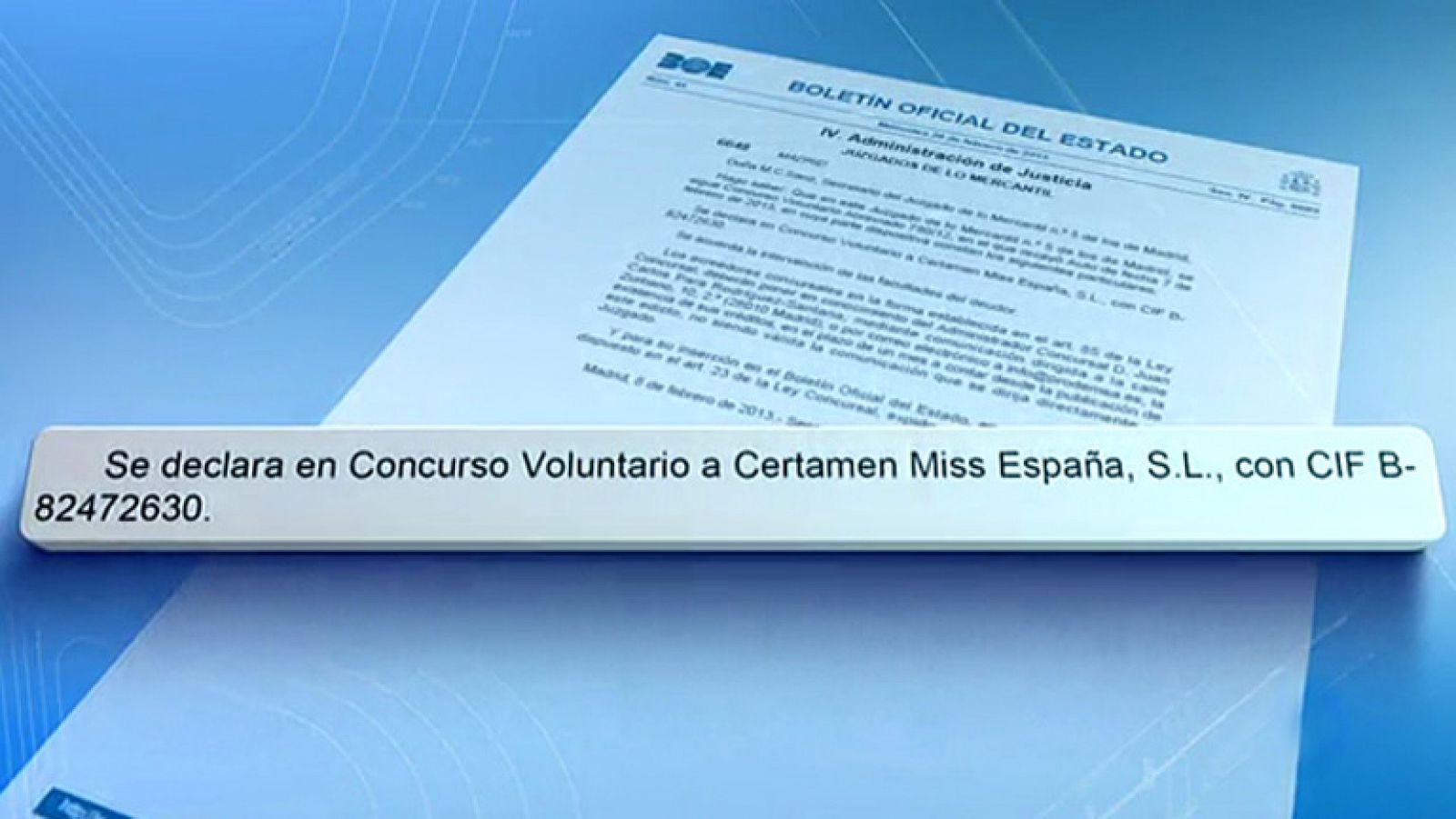 Telediario 1: Miss España se declara en concurso voluntario de acreedores | RTVE Play