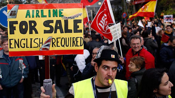 Telediario 1 - Casi 260 vuelos se cancelarán en la cuarta jornada de huelga en Iberia