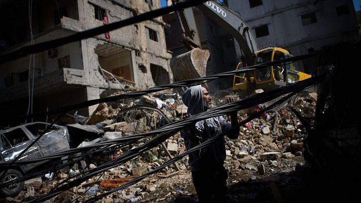 Dos edificios de Beirut, destruidos por los bombardeos israelíes