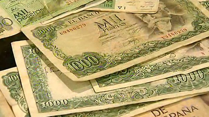 Telediario 1 - Todavía siguen en la calle 1.600 millones de euros en pesetas