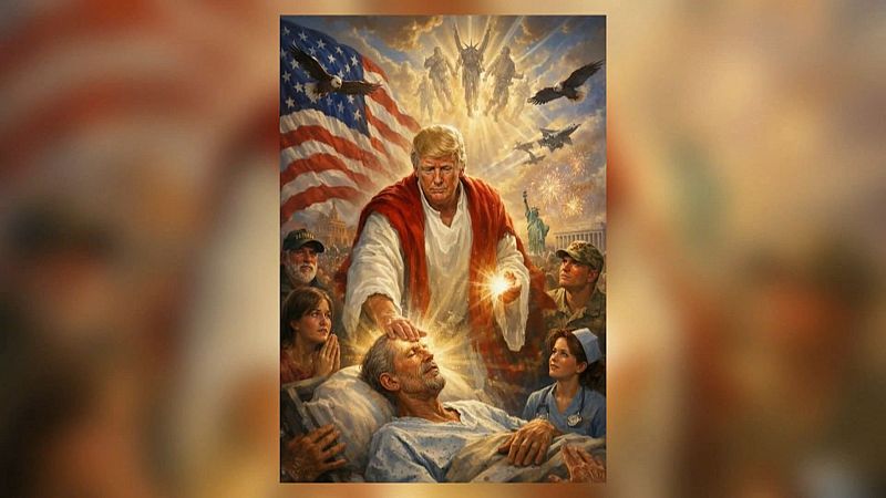 Polémica por la imagen de Trump como Jesucristo y su enfrentamiento con el papa | Ver ahora