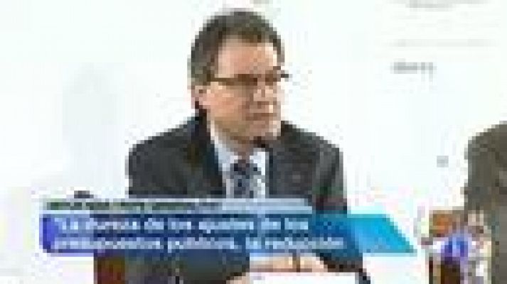 Telediario 1 - ERC apoyará los presupuestos con condiciones y Mas destaca la dureza de los ajustes