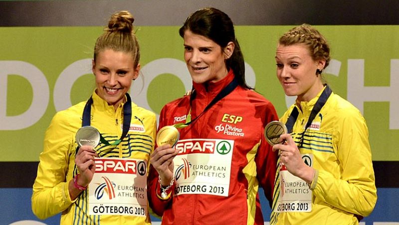 La atleta cántabra Ruth Beitia fue la protagonista este domingo  del Europeo en pista cubierta que se celebra en Goteborg (Suecia)  tras lograr la medalla de oro con su mejor marca personal en la final  de salto de altura (1.99), la cuarta de la dele