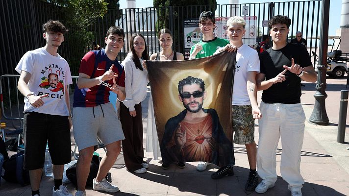 Todo listo en Barcelona para el primer concierto de la gira española de Bad Bunny