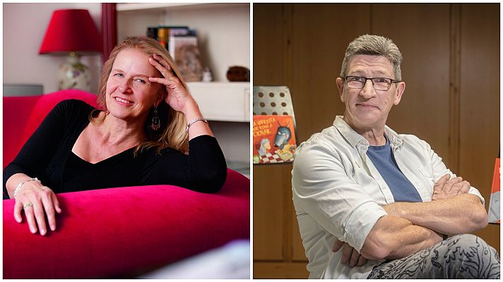 Los escritores Cornelia Funke y Steve Smallman en la Feria del Libro - Telediario 1 | Ver